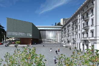 La piazza del futuro Centro Culturale di Lugano