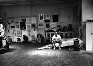 Robert Rauschenberg in his Broadway studio