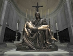 La replica in bronzo della «Pietà» di Michelangelo nel Duomo dei santi Lorenzo e Barbara di Seravezza. Foto©giacomodonati.net